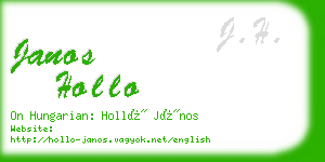 janos hollo business card